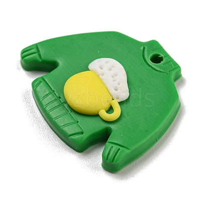Saint Patrick's Day Handmade Polymer Clay Pendants CLAY-E008-02B-1