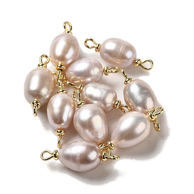 Natural Pearl Connector Charms FIND-C046-19A-G-1