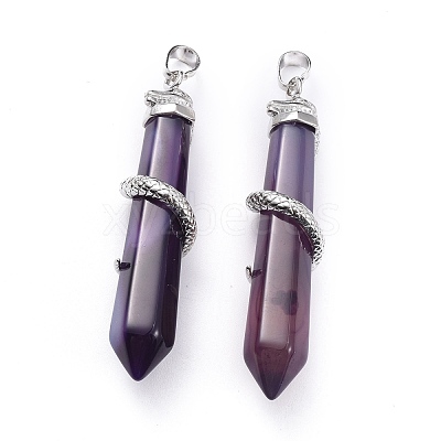 Natural Agate Big Pointed Pendants G-F696-B11-1