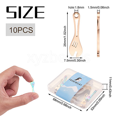 10Pcs 5 Colors 304 Stainless Steel Pendants FIND-BY0001-05-1