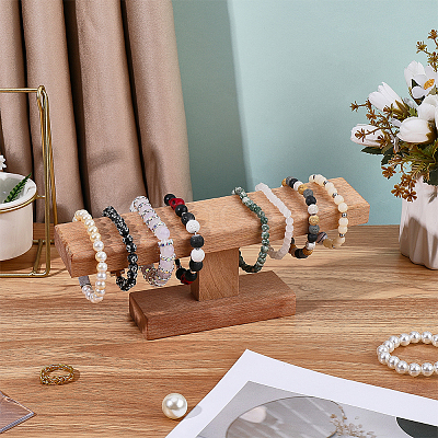 T Bar Wooden Watch Organizer Display Stands ODIS-WH0099-209A-1