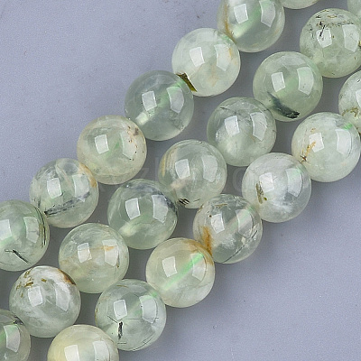 Natural Prehnite Beads Strands G-S333-10mm-032-1