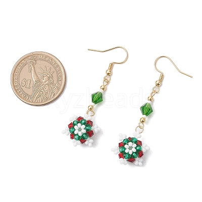 Glass Seed Beads Dnagle Earrings EJEW-MZ00501-04-1