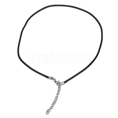 Waxed Cotton Cord Necklace Making MAK-S032-2mm-101-1