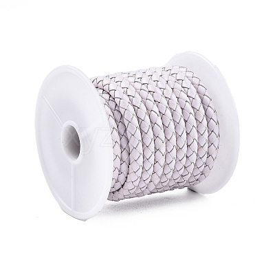 Braided Cowhide Leather Cord NWIR-N005-01R-4mm-1