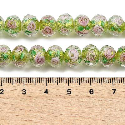 Handmade Foil Lampwork Beads Strands FOIL-S136-001H-1