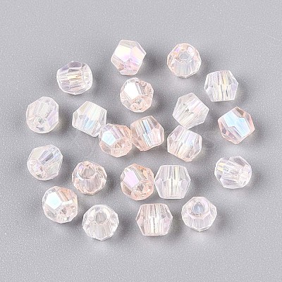 Transparent Spray Painted Glass Beads X1-EGLA-N018-4mm-08-1