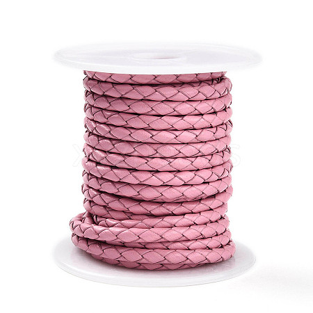 Braided Cowhide Leather Cord NWIR-N005-01D-4mm-1