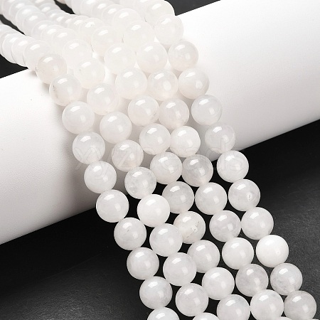 Natural White Jade Round Beads Strands G-N0120-03-8mm-1