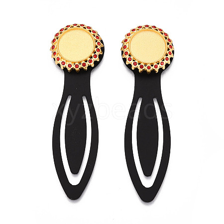 Alloy & Iron Bookmark Cabochon Settings PALLOY-N184-02G-1