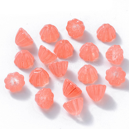 Transparent Baking Painted Glass Beads DGLA-T002-08D-1