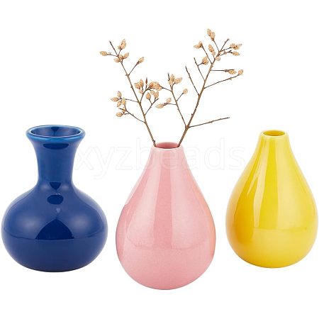  6Pcs 6 Colors Mini Ceramic Succulent Planter Pots BOTT-NB0001-03-1
