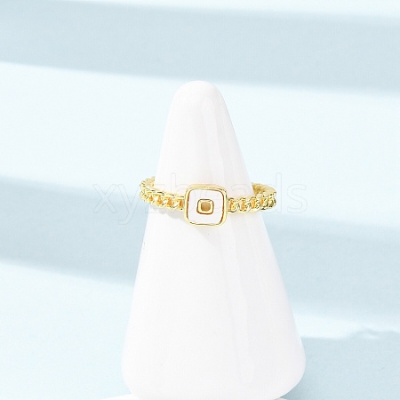 Brass Shell Open Cuff Rings for Women RJEW-K309-38G-1