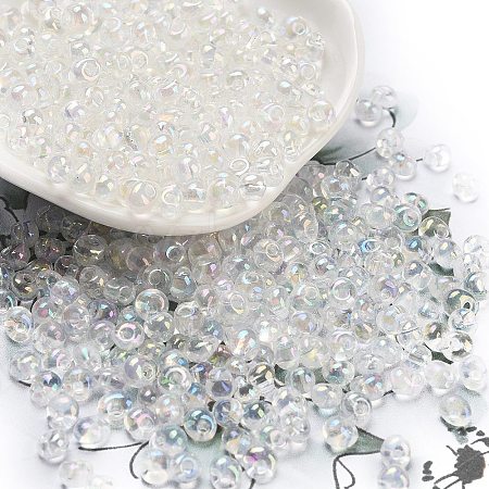 6/0 Inside Colours Glass Seed Beads SEED-A034-03K-1