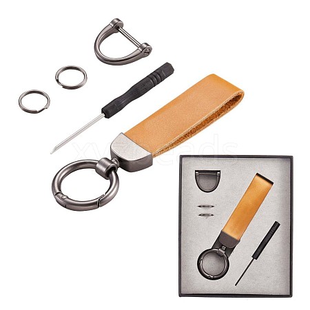 Genuine Leather Car Key Keychain JX273B-1