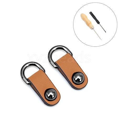 Alloy & PU Leather Suspension Clasps PW-WG1410A-07-1