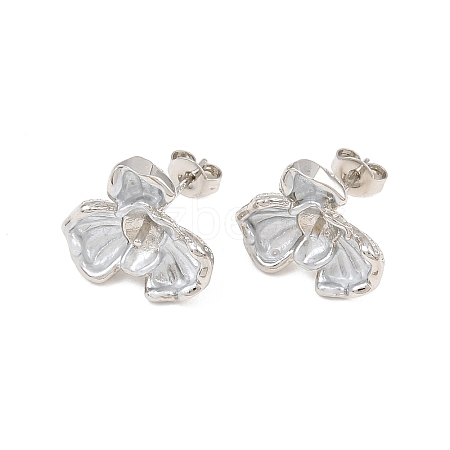 Brass Enamel Stud Earring Findings KK-CBA58F9-01P-02-1