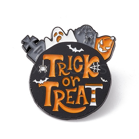 Word Trick or Treat Enamel Pin JEWB-H008-20EB-1