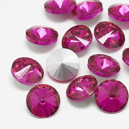 Pointed Back Glass Rhinestone Cabochons RGLA-T086-14mm-09-1