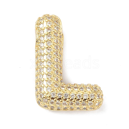 Rack Plating Brass Micro Pave Cubic Zirconia Pendants KK-Q790-01L-G-1