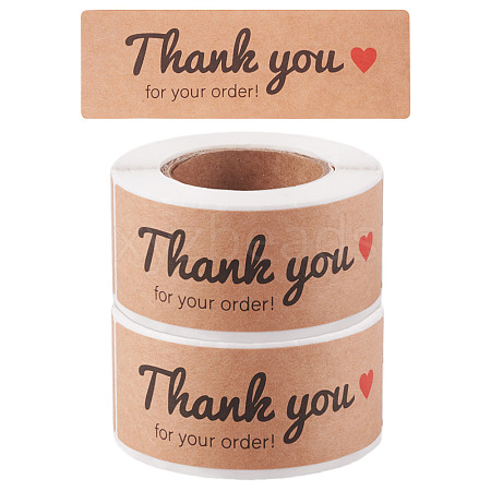 2 Rolls Rectangle Thank You Theme Paper Stickers DIY-TA0013-47A-1