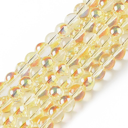 Transparent Electroplate Glass Beads Strands X-EGLA-I015-01D-1