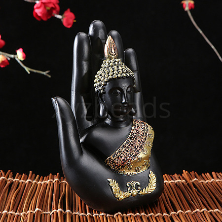 Resin Palm with Buddha Figurines WG99338-01-1