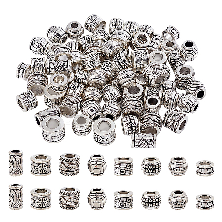 80Pcs 8 Styles Tibetan Style European Beads DIY-NB0012-43E-1