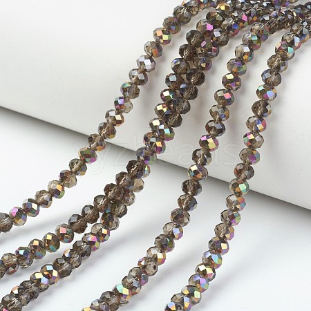 Electroplate Transparent Glass Beads Strands EGLA-A034-T6mm-R15-1