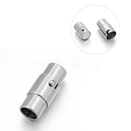 Tarnish Resistant 304 Stainless Steel Column Locking Tube Magnetic Clasps LS-STAS-E089-05D-1