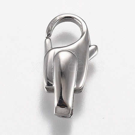 Polished 316 Surgical Stainless Steel Lobster Claw Clasps STAS-Z013-11P-1
