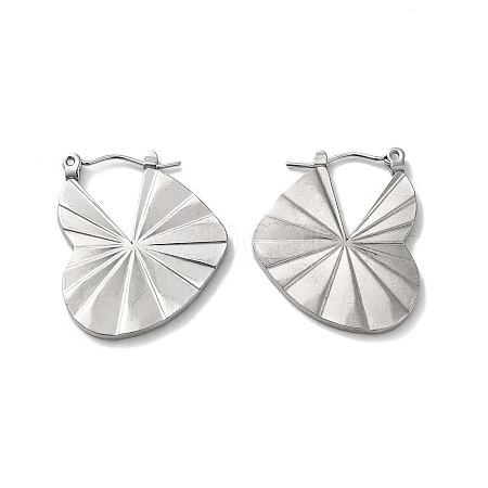 Non-Tarnish 304 Stainless Steel Heart Hoop Earrings for Women EJEW-K243-07P-1