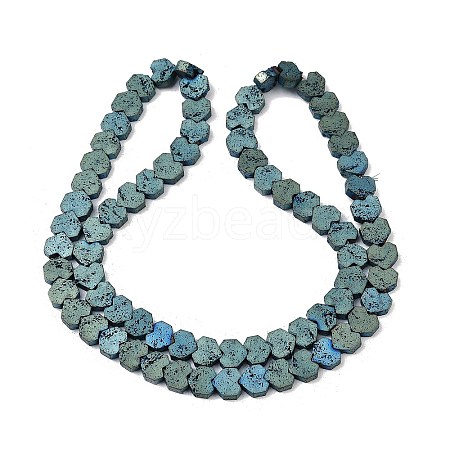 Electroplated Natural Lava Rock Beads Strands G-K388-04A-03-1