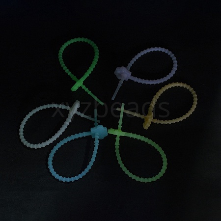 Luminous Silicone Cable Zip Ties AJEW-P104-01F-1