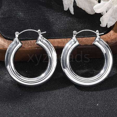 304 Stainless Steel Hoop Earrings for Women EJEW-A125-34S-1