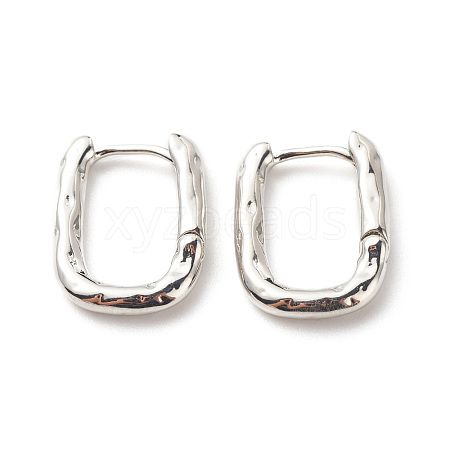 Brass Oval Hoop Earrings for Women EJEW-G306-02P-1