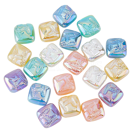 DICOSMETIC 24Pcs 6 Colors Opaque Acrylic Beads SACR-DC0001-03-1