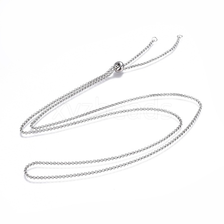 Non-Tarnish Adjustable 304 Stainless Steel Slider Necklaces X-NJEW-L156-003P-1