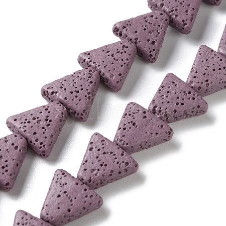 Triangle Dyed Natural Lava Rock Beads Strands G-O126-04A-09-1