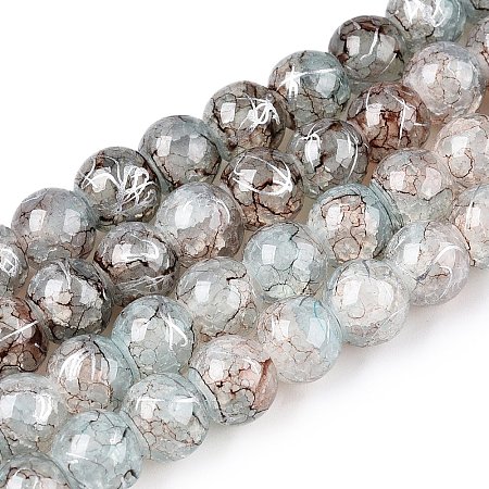 Drawbench Crackle Glass Beads Strands GLAA-N006-8mm-02-1