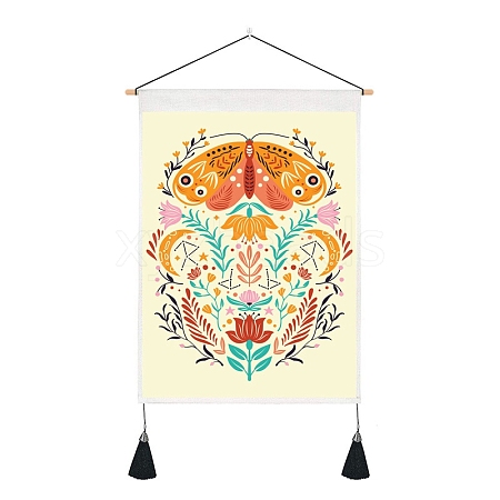 Butterfly Pattern Polyester Wall Hanging Tapestry PW-WG0A325-05-1