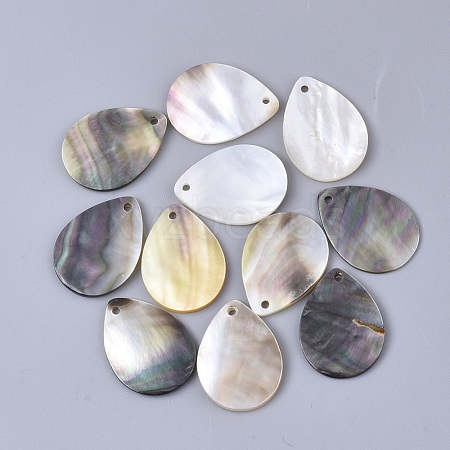 Black Lip Shell Pendants SSHEL-S251-35B-1