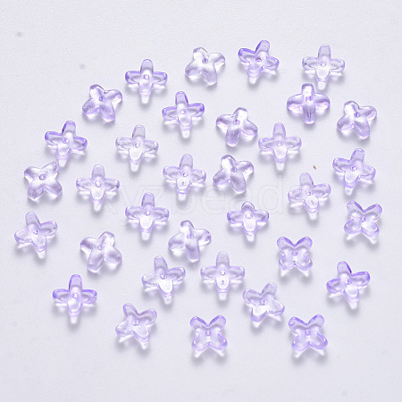 Transparent Spray Painted Glass Beads GLAA-R211-06-C02-1