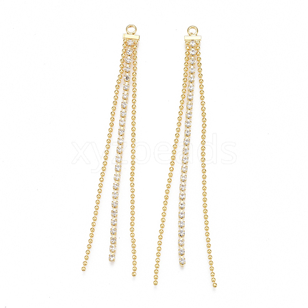 Brass Chain Tassel Big Pendants KK-T038-45G-1