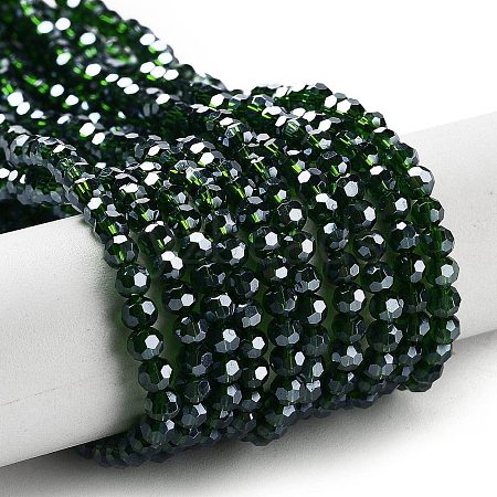 Electroplate Transparent Glass Beads Strands EGLA-A035-T3mm-A10-1