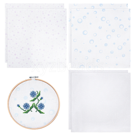 6Pcs 3 Colors 11CT Cross Stitch Fabric Sheets AJEW-PH0006-56-1