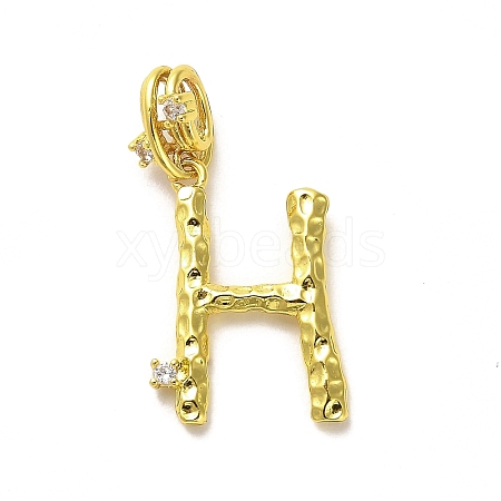 Rack Plating Brass Micro Pave Cubic Zirconia European Dangle Charms KK-L210-015G-H-1