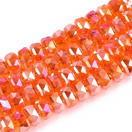 Electroplate Transparent Glass Beads Strands EGLA-N022-04A-D13-1