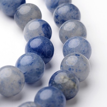 Round Natural Dyed & Heated Blue Aventurine Bead Strands G-J346-23-8mm-1