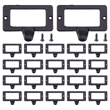 25Pcs Rectangle Zinc Alloy Label Frame Card Holder AJEW-FH0008-75C-1